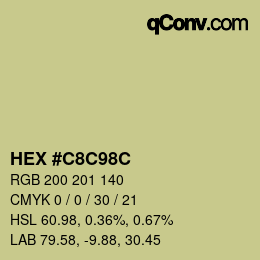Color code: HEX #C8C98C | qconv.com