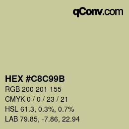 Color code: HEX #C8C99B | qconv.com
