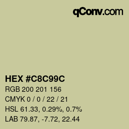 Color code: HEX #C8C99C | qconv.com