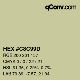 Color code: HEX #C8C99D | qconv.com