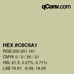 Color code: HEX #C8C9A1 | qconv.com