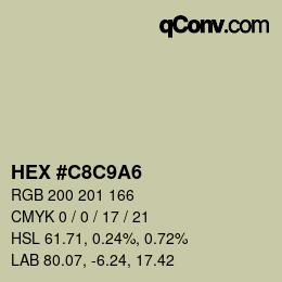 Color code: HEX #C8C9A6 | qconv.com