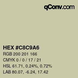 カラーコード: HEX #C8C9A6 | qconv.com