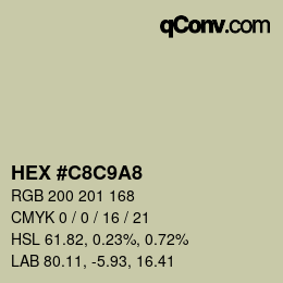 Farbcode: HEX #C8C9A8 | qconv.com
