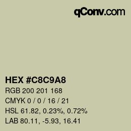 Color code: HEX #C8C9A8 | qconv.com