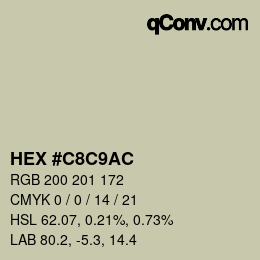 Color code: HEX #C8C9AC | qconv.com