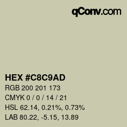 Color code: HEX #C8C9AD | qconv.com