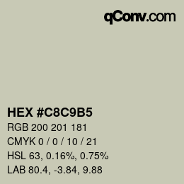 Color code: HEX #C8C9B5 | qconv.com