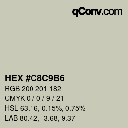 Color code: HEX #C8C9B6 | qconv.com