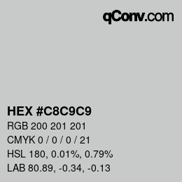 Farbcode: HEX #C8C9C9 | qconv.com