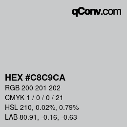 Color code: HEX #C8C9CA | qconv.com