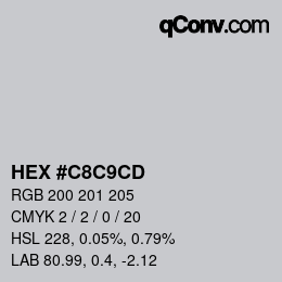 Farbcode: HEX #C8C9CD | qconv.com