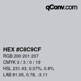 Color code: HEX #C8C9CF | qconv.com