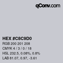 カラーコード: HEX #C8C9D0 | qconv.com