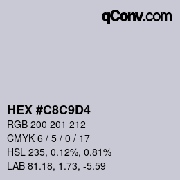 Color code: HEX #C8C9D4 | qconv.com