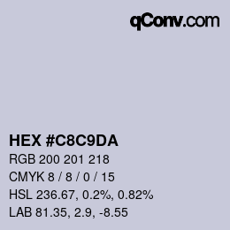 Color code: HEX #C8C9DA | qconv.com