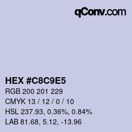 颜色代码: HEX #C8C9E5 | qconv.com