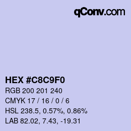 颜色代码: HEX #C8C9F0 | qconv.com