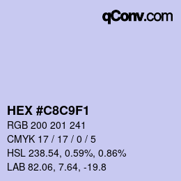Color code: HEX #C8C9F1 | qconv.com
