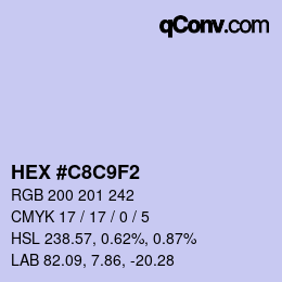 カラーコード: HEX #C8C9F2 | qconv.com