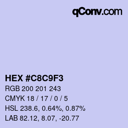 Color code: HEX #C8C9F3 | qconv.com