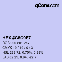 カラーコード: HEX #C8C9F7 | qconv.com
