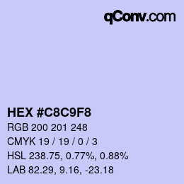 カラーコード: HEX #C8C9F8 | qconv.com
