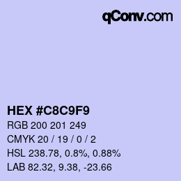 カラーコード: HEX #C8C9F9 | qconv.com