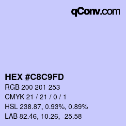 Color code: HEX #C8C9FD | qconv.com