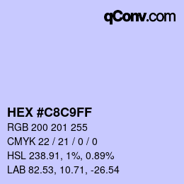 Color code: HEX #C8C9FF | qconv.com