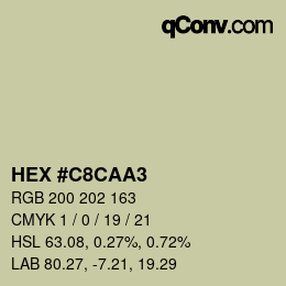 Color code: HEX #C8CAA3 | qconv.com