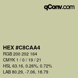 Color code: HEX #C8CAA4 | qconv.com