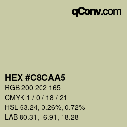 Color code: HEX #C8CAA5 | qconv.com