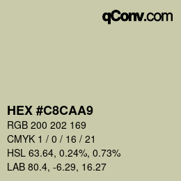 Color code: HEX #C8CAA9 | qconv.com
