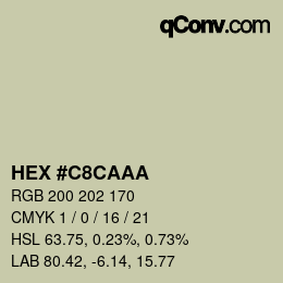 Código de color: HEX #C8CAAA | qconv.com