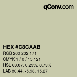 Farbcode: HEX #C8CAAB | qconv.com