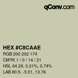 カラーコード: HEX #C8CAAE | qconv.com