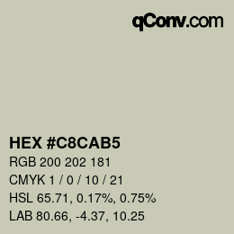 カラーコード: HEX #C8CAB5 | qconv.com
