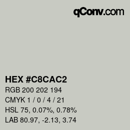 Código de color: HEX #C8CAC2 | qconv.com