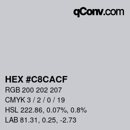 Color code: HEX #C8CACF | qconv.com