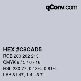 Color code: HEX #C8CAD5 | qconv.com