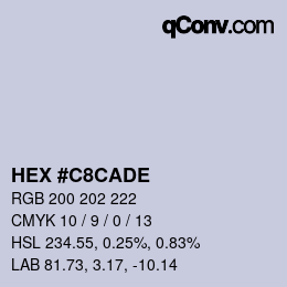 Color code: HEX #C8CADE | qconv.com