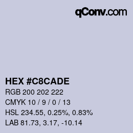 カラーコード: HEX #C8CADE | qconv.com