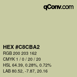 Color code: HEX #C8CBA2 | qconv.com