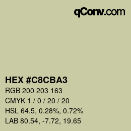 Color code: HEX #C8CBA3 | qconv.com