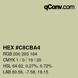 Color code: HEX #C8CBA4 | qconv.com