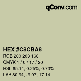 Color code: HEX #C8CBA8 | qconv.com