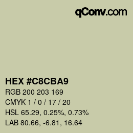 Color code: HEX #C8CBA9 | qconv.com