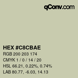 カラーコード: HEX #C8CBAE | qconv.com