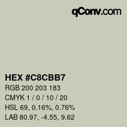 Color code: HEX #C8CBB7 | qconv.com